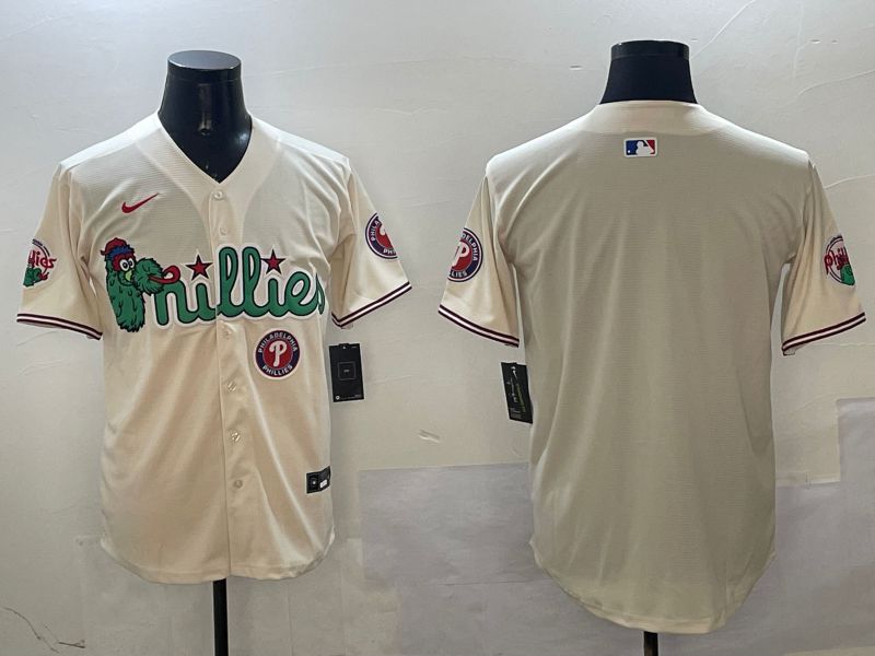 Men Philadelphia Phillies Blank Cream Three generations Joint Name Game 2025 Nike MLB Jersey style 3->philadelphia phillies->MLB Jersey